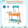 Outdoor Kids Play Kitchen Set Wooden Toy Kitchen Playset with Removable Sink-Multicolor