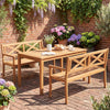 Outdoor Loveseat Bench 2-Person Patio Acacia Wood Garden Chair with Armrests