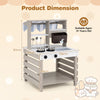 Outdoor Mud Kitchen for Kids with Removable Sink-Grey