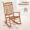 Outdoor Poplar Wood Rocking Chair Set of 2 for Garden-Natural