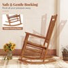 Outdoor Poplar Wood Rocking Chair Set of 2 for Garden-Natural