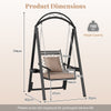 Outdoor Porch Swing with Removable Cushions and Side Tables for Garden Backyard-Black