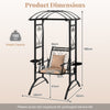 Outdoor Porch Swing with Stand and 2 Trellises for Adults Patio Swing Chair with Removable Cushions-Black