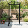 Outdoor Porch Swing with Stand and 2 Trellises for Adults Patio Swing Chair with Removable Cushions-Black