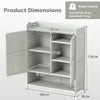 Outdoor Solid Wood Potting Bench with Storage Removable Shelves-Grey