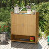Outdoor Solid Wood Potting Bench with Storage Removable Shelves-Natural