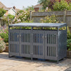 Outdoor Trash Can Storage Shed for 2 Bins with Gas Struts and Lockable Grilled Doors-Dark Grey