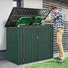 Outdoor Trash Can Storage Shed with Double Openings-Green