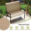 Outdoor Adirondack Bench Chair with High Back and Armrests-Coffee
