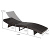 Outdoor Adjustable Folding Chaise Lounge with Removable Thick Cushion-Grey
