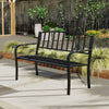Outdoor Bench 127cm Garden Bench with Slatted Backrest-Black