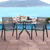3 Pieces Outdoor Bistro Set with 2 Stackable Chairs and Round Side Table-Grey
