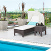 Outdoor Chaise Lounge Chair and Table Set with Adjustable Backrest