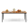 Outdoor Dining Table for 8 with Umbrella Hole, Metal Frame and Adjustable Foot Pads