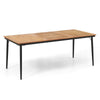 Outdoor Dining Table for 8 with Umbrella Hole, Metal Frame and Adjustable Foot Pads