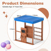 Wooden Outdoor Gas Station Playset with Canopy and 2 Simulation Refueling Guns-Natural