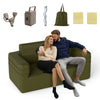 Outdoor Inflatable Couch Blow Up Air Sofa Chair with Carry Bag for Camping-Green