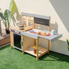 Kids Wooden Mud Kitchen Set with Chalkboard
