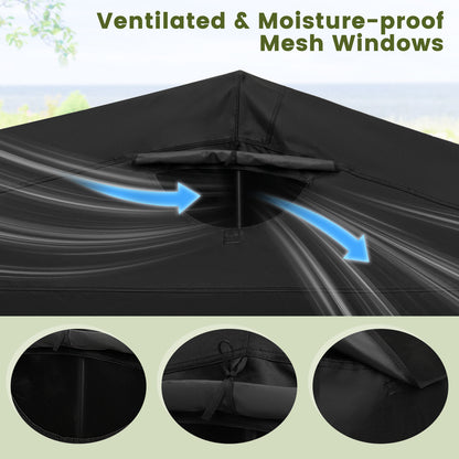Outdoor Motorcycle Shelter Storage Shed with 600D Oxford Fabric Cover-Black