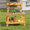 Outdoor Mud Kitchen for Kids Toddler Wood Pretend Play Kitchen-Yellow
