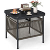 Outdoor PE Rattan Side Table with 5CM Umbrella Hole
