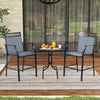 Outdoor Patio Chair Set of 2 with Footrest and High Back and Armrests-Blue