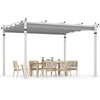 Outdoor Pergola with Retractable Canopy Aluminum Frame Anchors-Grey