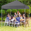 Outdoor Folding Pop-up Canopy with Adjustable Heights and Carrying Bag-Grey