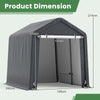 Outdoor Portable Storage Shelter with Roll up Zipper Door-Grey