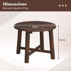 Outdoor Side Table Patio End Table with Solid Wood Structure Brown
