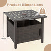 Outdoor Side Table with 2 Weighted Sand Bags and 4.9cm Umbrella Hole-Brown