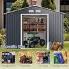 Outdoor Storage Shed with 4 Vents and Double Sliding Door-Size 2