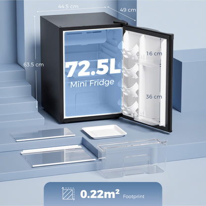 HOMCOM 73 L Mini Fridge with Chiller Box in Black
