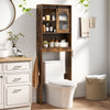 Over the Toilet Storage Cabinet with Toilet Paper Holder-Rustic Brown