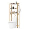 3-Tier Over The Toilet Storage Rack with 4 Hooks and Adjustable Bottom Bar-White