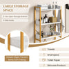 3-Tier Over The Toilet Storage Rack with 4 Hooks and Adjustable Bottom Bar-White
