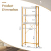 3-Tier Over The Toilet Storage Rack with 4 Hooks and Adjustable Bottom Bar-White
