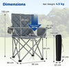 Oversized Camping Chair Heavy Duty Outdoor Folding Chair-Grey