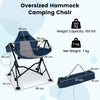 Oversized Hammock Camping Chair with Cup Holder-Blue