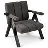 Oversized Accent Chair Upholstered with Metal Frame and Armrests-Grey