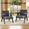 Oversized Accent Chair Upholstered with Metal Frame and Armrests-Grey