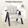 Oversized Accent Chair Upholstered with Metal Frame and Armrests-White