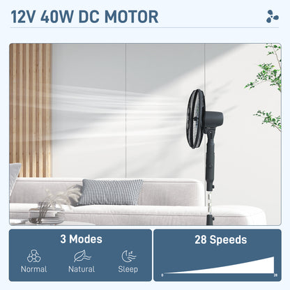 HOMCOM Three Mode Pedestal Fan in Black