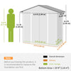 Outsunny 6.5 x 3.5ft Metal Garden Storage Shed - Light Grey