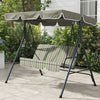 Outsunny Three-Seater Garden Swing Chair, with Adjustable Canopy - Green