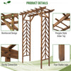 Outsunny Wooden Garden Arbor, Arch Trellis with Classic Countryside Style, Pergola Style Roof for Climbing Vines