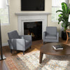 HOMCOM 2 Pieces Modern Armchairs with Rubber Wood Legs, Upholstered Accent Chairs, Single Sofa for Living Room, Bedroom, Grey