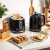 HOMCOM Polished Retro 40-100Â°C Kettle and Toaster Set - Black