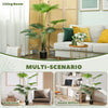 HOMCOM 145cm Artificial Palm Tree, Decorative Artificial Plant with Lifelike PEVA Leaves and Coconut Coir, Fake Tree with Plastic Pot and Flocking for Home Office Decor, Green