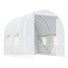 Outsunny 2.5 x 2 x 2 m Polytunnel Greenhouse, Walk-in Green House for Garden with Mesh Windows, Galvanised Steel Frame, White